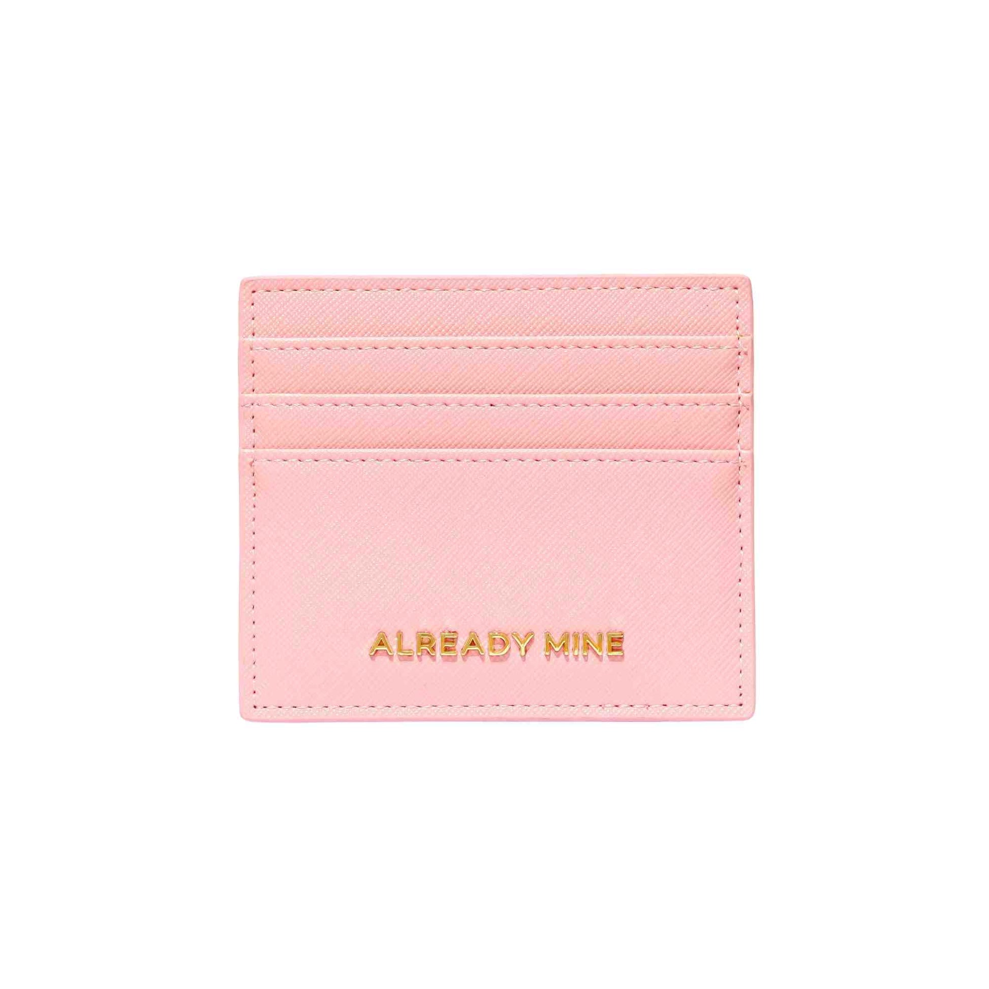 Signature Pink Manifestation Card Holder Vegan Leather Abundance Tool