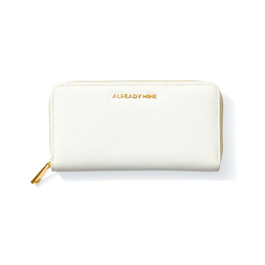 Signature White Manifestation Wallet Vegan Leather Spiritual Abundance Accessory