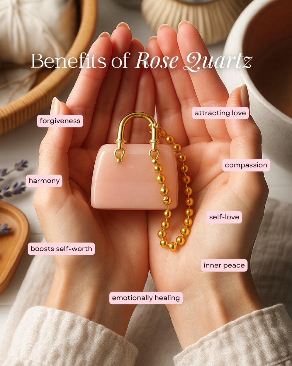 Rose Quartz Handbag Charm – Love & Emotional Healing