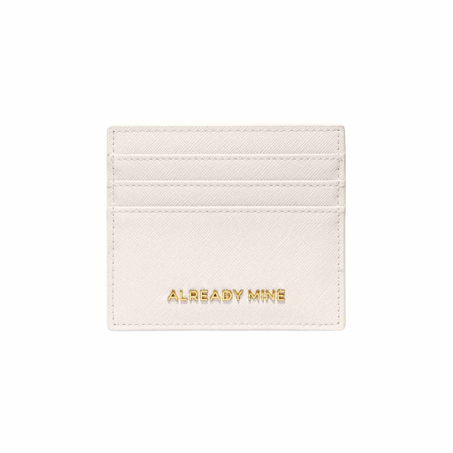 Ecru cardholder with calming Sedona Serenity Spray & carnelian crystals