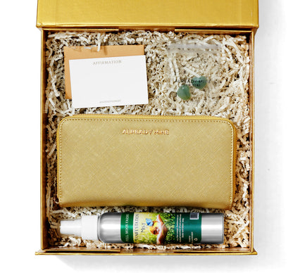 Wealth & Money Manifestation Gift Set – gold wallet & abundance ritual bundle