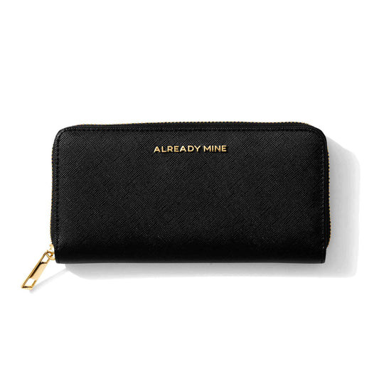 Signature Onyx Black Manifestation Wallet Vegan Leather Power Wealth Protection