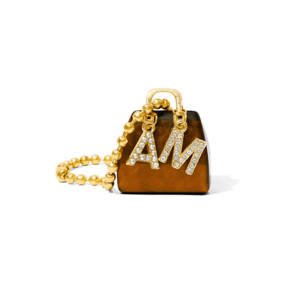 Tiger’s Eye Handbag Charm AM Edition Courage Prosperity 18k Gold Chain
